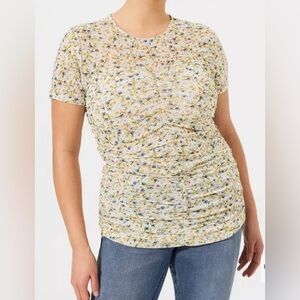 Torrid- Stretch Mesh Crew Neck Ruched Top